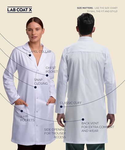 Professional for Men Women Snap Closure Full Length Poly Cotton 40 Inch in Saudi Arabia