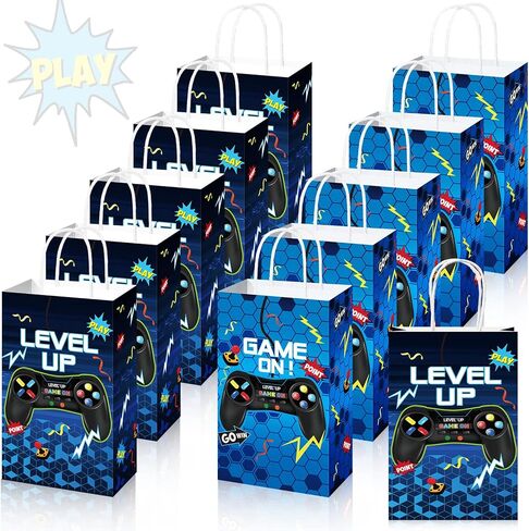 Saypacck 30 Pcs Video Game Gift Bags Level up Paper Handbag Goodie Bag with Handle Party Favors for Girl Boy Birthday in Kuwait