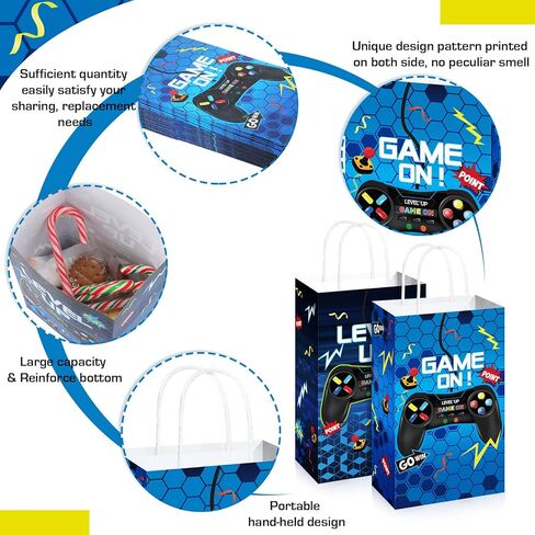 Saypacck 30 Pcs Video Game Gift Bags Level up Paper Handbag Goodie Bag with Handle Party Favors for Girl Boy Birthday in Kuwait