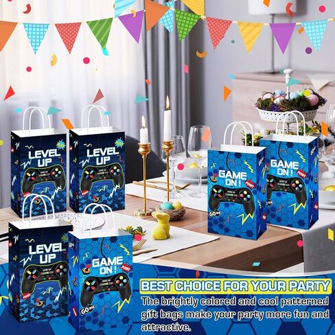Saypacck 30 Pcs Video Game Gift Bags Level up Paper Handbag Goodie Bag with Handle Party Favors for Girl Boy Birthday in Kuwait