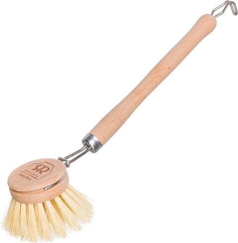 Redecker German-Made Horse Hair Bristle Dish Brush, Soft All-Purpose Scrubber for Kitchen & Household with Strong Horse Hair Bristles, 1-1/2 inch Replaceable Brush Head, Single Unit, 9-inches Long in Saudi Arabia