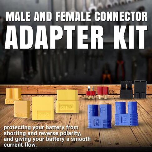 TMH 70 Pcs T-Plug / EC3 / EC5 / XT60 / XT90 Male and Female Adapter Connector Plug with Silicone Wire + Heat Shrink Tube for RC ESC Lipo Battery Motor (70 PCS) in Kuwait