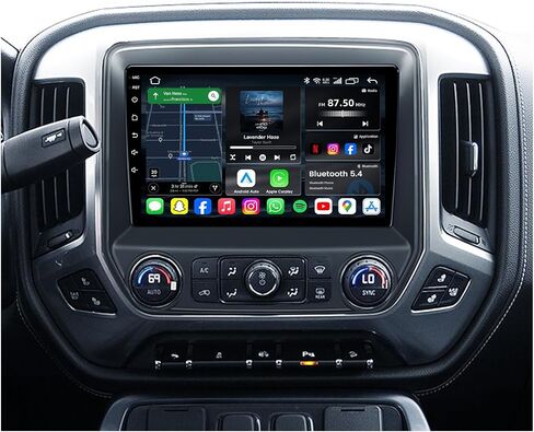 4G+32G Car Stereo Radio Accessorie for Chevy Silverado 2014 2015 2016 2017 2018: 9Inches DSP High-Fidelity Sound Head Unit with Wireless CarPlay Android Auto Bluetooth (Support upgrade to Bose system) in Kuwait