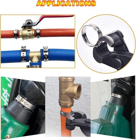 360pcs 16 Sizes Single Ear Hose Clamps, 5.3-36.1mm Stainless Steel_304 Crimp Hose Clamps Cinch Rings Assortment Kit for Automotive, Pipe, Plumbing in Kuwait