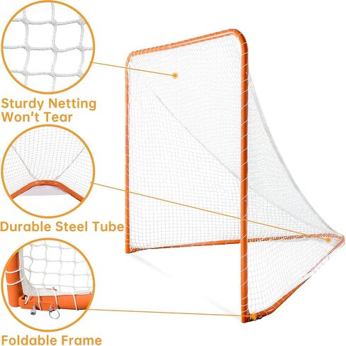 Kapler Regulation 6' x 6' Lacrosse Net with Steel Frame Portable Lacrosse Goal Collegiate Lacrosse Goals in Saudi Arabia