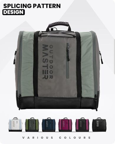 حقيبة أحذية التزلج OutdoorMaster 38L، حقيبة ظهر لأحذية التزلج على الجليد للسفر الجوي مع قاعدة مقاومة للماء لخوذة التزلج والنظارات والقفازات in Kuwait