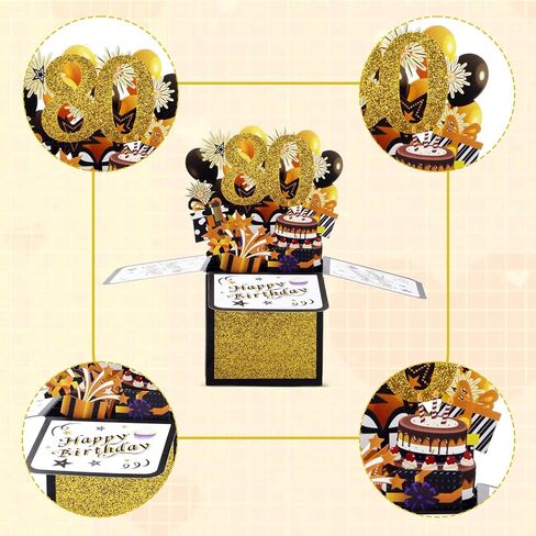 Happy Birthday 3D Pop-Up Card, Colorful Pop up Box with Envelope & 90 Years Old Greeting Card Birthday Gifts Cool Pop up Birthday Card for Grandma Grandpa Men Women (90th) in Saudi Arabia