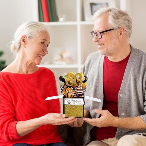 Happy Birthday 3D Pop-Up Card, Colorful Pop up Box with Envelope & 90 Years Old Greeting Card Birthday Gifts Cool Pop up Birthday Card for Grandma Grandpa Men Women (90th) in Saudi Arabia