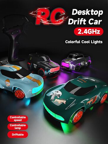 RC Drift Car 1/64 Scale Mini RC ، 2.4GHz Micro Turbo Racing 4WD Desktop Remote Rally Car مع أضواء LED للبالغين هدية لعب الأطفال (AE86) in Kuwait