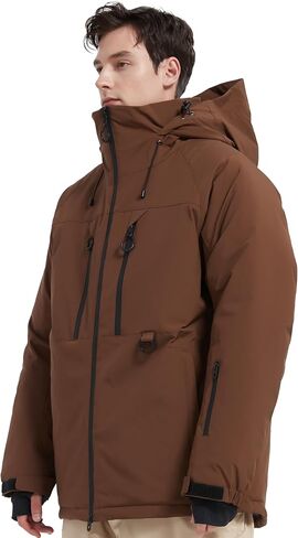 Mens Waterproof Ski Jacket Snow Coats Mountain Snowboarding Windbreaker Hooded Parka in Saudi Arabia