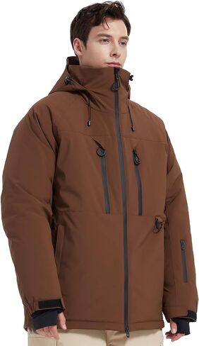 Mens Waterproof Ski Jacket Snow Coats Mountain Snowboarding Windbreaker Hooded Parka in Saudi Arabia