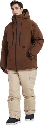 Mens Waterproof Ski Jacket Snow Coats Mountain Snowboarding Windbreaker Hooded Parka in Saudi Arabia