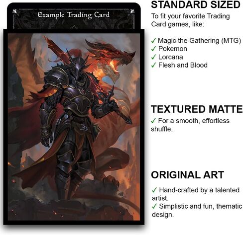 Fantasy North - William Aldrick - Dragon Knight (Argalon) - 100 Textured Matte TCG Card Sleeves - Fits Magic MTG Commander Pokemon and Other Card Games - Playing Card Sleeves in Kuwait