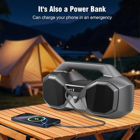 KMAG Portable Bluetooth Wireless Speaker - IPX7 Waterproof, 80W Premium Sound, 20H Playtime, Dynamic Light, Deep Bass, Dual Pairing, 5.3 BT for Outdoor, Home, Party, Gifts (Black) in Kuwait