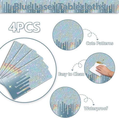 4 Pack Rose Gold Table Cloths, 51 x 86 inches Rose Gold Glitter Tablecloth for Girls and Women 16th 18th 21st 30th 40th Birthday Weddings in Kuwait