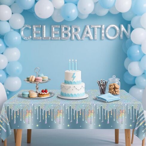 4 Pack Rose Gold Table Cloths, 51 x 86 inches Rose Gold Glitter Tablecloth for Girls and Women 16th 18th 21st 30th 40th Birthday Weddings in Kuwait