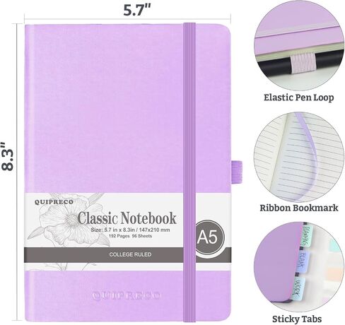 Bullet Journal Dotted Hardcover Notebook, 140 Pages 120Gsm Paper for Journaling,Note Taking,Diary,5.7''*8.3'',Burgundy in Saudi Arabia