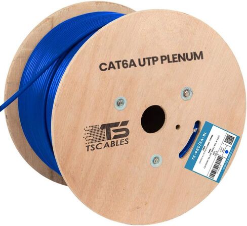 TSCables Cat6A Plenum Shielded Cable 1000ft – Pure Copper, 750MHz F/UTP, PoE++ Ready, 23AWG with Overall Aluminum Foil Shield for High-Speed, Interference-Free Networking in Air Ducts & Ceilings-Black in Saudi Arabia