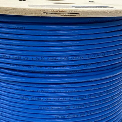 TSCables Cat6A Plenum Shielded Cable 1000ft – Pure Copper, 750MHz F/UTP, PoE++ Ready, 23AWG with Overall Aluminum Foil Shield for High-Speed, Interference-Free Networking in Air Ducts & Ceilings-Black in Saudi Arabia