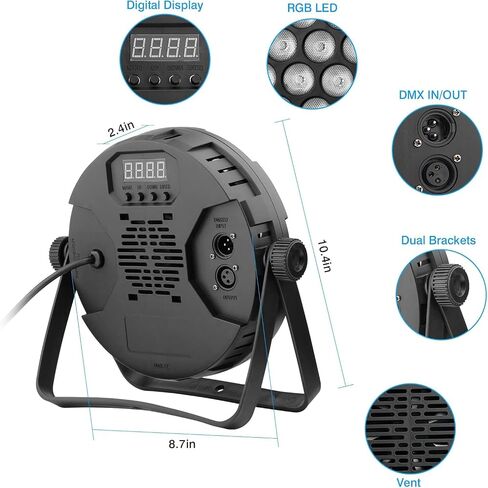 90W 60LEDs Par Lights 2Pack - RGB Stage Par Lights Sound Activated by Remote & DMX Control Uplights for Events Church Wedding Music Dance Show DJ Party Lighting in Saudi Arabia