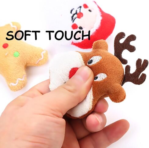 3 قطع من ألعاب القطط للكريسماس، ألعاب القطط القطيفة لعيد الميلاد، سانتا كلوز، شجرة رجل الثلج، ألعاب المضغ التفاعلية للقطط in Kuwait