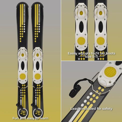 5th Element Ascension Ski Blades, Ski Boards, Snow Blades for Men and Adult with Adjustable bindings -Twin Tip Freestyle Mini Skis Short Skis -for Tricks, All Mountain Snow Skiing in Kuwait