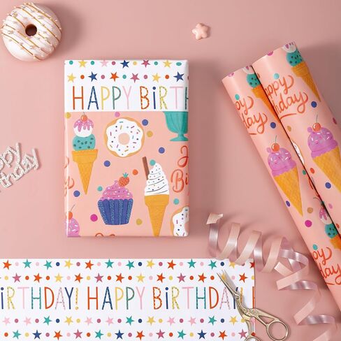 WRAPAHOLIC Cow Baby Shower Wrapping Paper Roll - Mini Roll - 17 Inch x 16.5 Feet - Pink and Black Cow Print Wrapping Paper, Perfect for Baby Shower, Kids Girl Birthday in Saudi Arabia