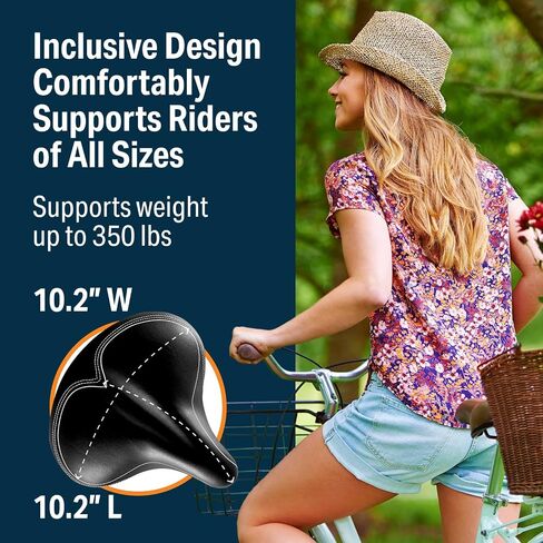Bikeroo Oversized Bike Seat - Compatible with Peloton, Exercise or Road Bikes - Bicycle Saddle Replacement with Wide Cushion for Men & Womens Comfort in Saudi Arabia