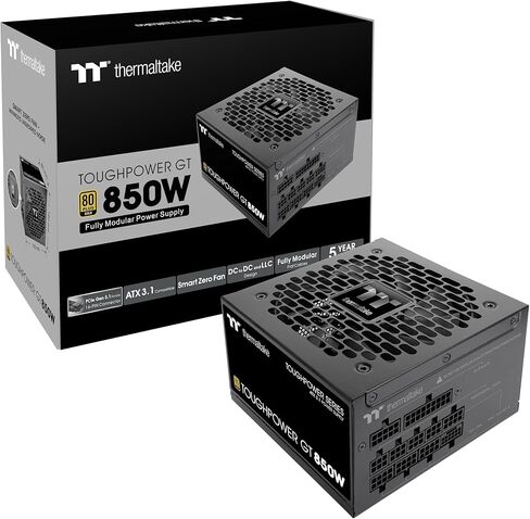 Thermaltake Toughpower GT 750W ATX 3.1 Standard Power Supply; 80 Plus Gold Efficiency; Smart Zero Fan; Native 300W PCIe 5.1 Connector; PS-TPT-0750FNFAGU-3; 5 Year Warranty in Kuwait