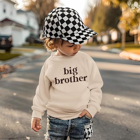 قميص Big Brother من النوع الثقيل للأطفال الصغار تمت ترقيته إلى بلوفر Big Brother إعلان قميص بياقة دائرية وأكمام طويلة وقمصان خريفية in Kuwait
