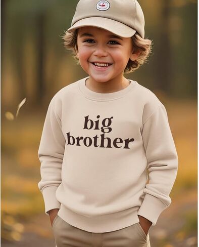 قميص Big Brother من النوع الثقيل للأطفال الصغار تمت ترقيته إلى بلوفر Big Brother إعلان قميص بياقة دائرية وأكمام طويلة وقمصان خريفية in Kuwait
