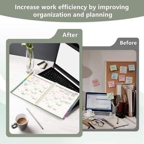 EMSHOI 2025-2026 Appointment Book 8.5 x 11, 15-Minute, A4 Hourly Daily Weekly and Monthly Academic Planner, July 2025 - June 2026, PVC Cover, Note Pages, Monthly Tabs, Boost Productivity, LightGreen in Kuwait