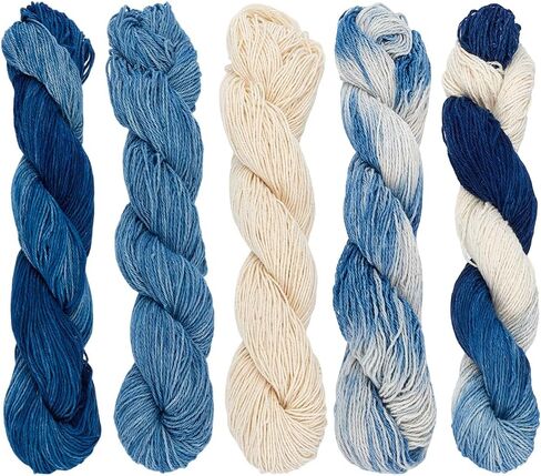 FreeBloss 5 PCS Sashiko Thread Sashiko Kit Sashiko Skein 110 Yards*5 Colors Natural Plant Daled Sashiko Cotton Thels in Saudi Arabia