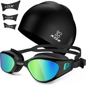 XDX Kids Swim Goggles, 2 Pack Kids Adjustable Goggles for Swimming with UV Protection, Anti Fog No Leaking Swimming Goggles for Kids Youth 6-14, Multicolor in Saudi Arabia