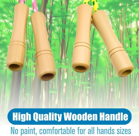 Jump Rope for Kids - Wooden Handle - Adjustable Cotton Braided Fitness Skipping Rope for Toddler Fitness Workout Exercise Outdoor Activity in Kuwait