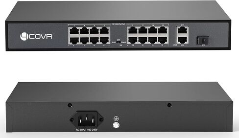 24 Ports 120W(AC100-240V) Ethernet PoE Switch, 2X Uplink Gigabit RJ45 Ports, Support 4K 8MP 5MP PoE IP Security Cameras, 802.3af/at Compliant, Metal Plug and Play, Lightning Protection, LY-POE24 in Kuwait