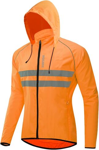 WOSAWE Packable Cycling Jacket Hooded Running Coat Lightweight Biking Windbreaker in Kuwait