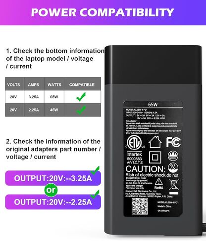 شاحن كمبيوتر محمول 65 وات USB C لـ HP Spectre X360، Envy X360، EliteBook X360، Chromebook، Elite X2، شاحن HP Spectre/EliteBook/Envy/ZBook/Chromebook لمحول طاقة HP USB-C للشحن السريع من النوع C in Kuwait