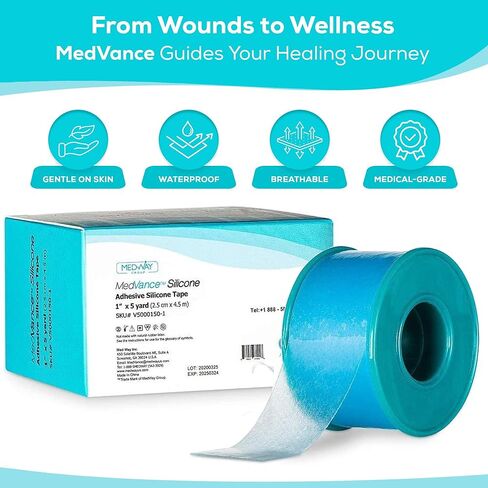 Medvance Soft Silicone Tape with Perforation for Easy Cut Size - 1" Width (1 Pack, 1.5 Yards) in Saudi Arabia