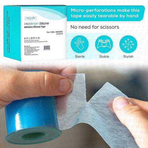 Medvance Soft Silicone Tape with Perforation for Easy Cut Size - 1" Width (1 Pack, 1.5 Yards) in Saudi Arabia