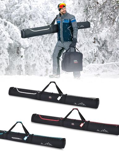KEMIMOTO Ski Bag, 360° Fully Padded Ski Bag, Fit Skis Up to 78.74 inches (200cm), Water-resistant and Durable Perfect for Road Trips and Air Travel Transport in Saudi Arabia