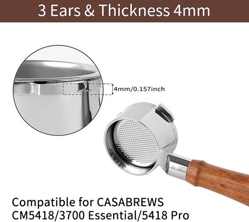 فلتر القهوة بدون قاع مقاس 51 مم متوافق مع ماكينة الإسبريسو CASABREWS CM5418، 3700Essential، ماكينة السيد كوفي الإسبريسو والكابتشينو، ماكينة صنع الإسبريسو ويرش، حامل وفلتر من الفولاذ المقاوم للصدأ in Kuwait