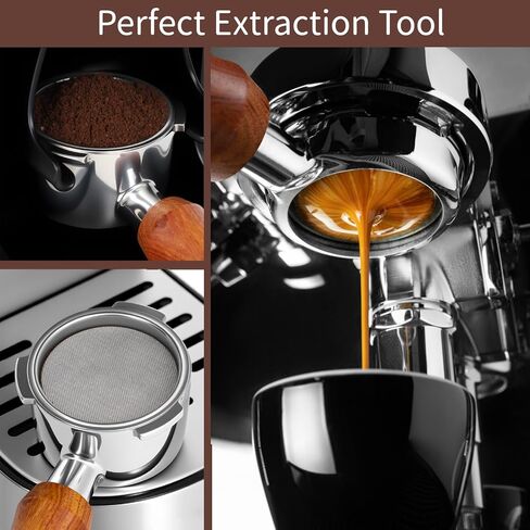 فلتر القهوة بدون قاع مقاس 51 مم متوافق مع ماكينة الإسبريسو CASABREWS CM5418، 3700Essential، ماكينة السيد كوفي الإسبريسو والكابتشينو، ماكينة صنع الإسبريسو ويرش، حامل وفلتر من الفولاذ المقاوم للصدأ in Kuwait