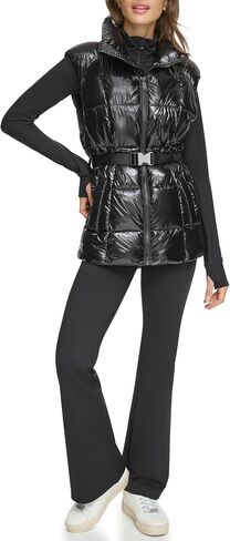 DKNY Women's Performance Puffer Vest Belted Wet Sire, Bracken in Saudi Arabia