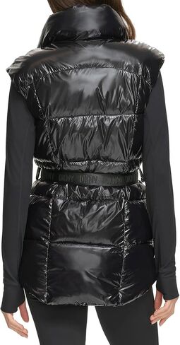 DKNY Women's Performance Puffer Vest Belted Wet Sire, Bracken in Saudi Arabia