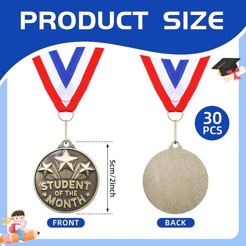 Quelay 2'' Award Medals Bulk Gold Winner Medals with Neck Ribbons Metal Trophy Award Prize Gift for Tournaments, Competitions, Party, Kids and Adults in Kuwait