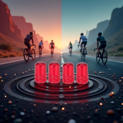 4pcs Aluminum Alloy Presta Valve Caps Bicycle Valve Stem Cap,Decorative Dust Cover,Corrosion Resistant,Universal Bike Tire Valve CapsTyre Air Caps Presta Valves Cover Tires and Tubes (Red) in Kuwait