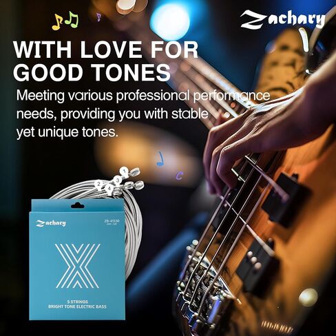 Bass Guitar 5 Strings Guitar Strings Accessories Nickel Alloy Wound Plated Steel Bass Instrument Accessories with Coating Zachary Bass Strings Guitar Replacement Set (5-String,45-130) in Saudi Arabia