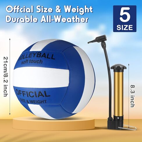 Junkin 6 Pack Volleyballs Official Size 5 Waterproof Soft Volleyball with Pump and Net Bag Outdoor Indoor Beach Gym Game Training Sport Gift for Adults in Kuwait