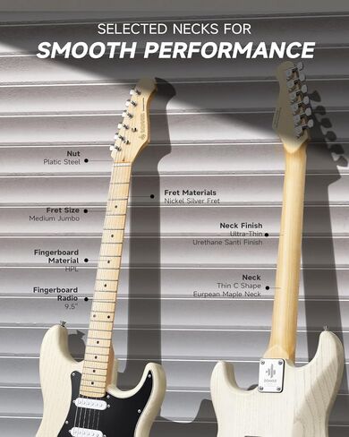 DONNER DST-80 Electric Guitar 39" Beginner Electric Guitar Kit with Amp, Classic SSS Pickup Complete with Gig Bag, Tuner, Capo, Strap, Picks, and Free Online Lessons in Kuwait